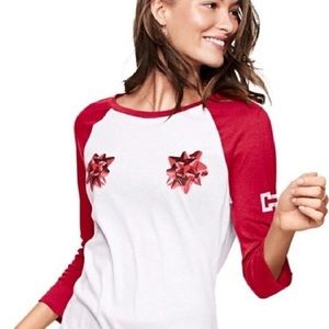 Victoria’s Secret PINK Christmas bows top